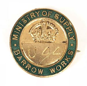 WW2 Ministry of Supply Barrow Works shipbuilders badge