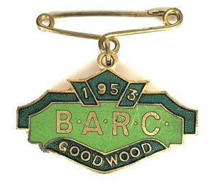 British Automobile Racing Club 1953 BARC Goodwood 1953 pin badge