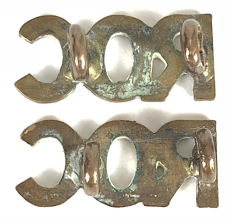 Royal Observer Corps ROC pair of brass matching title badges — image 2