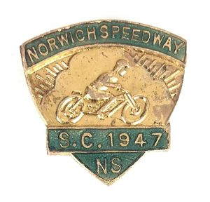 1947 Norwich Stars Speedway Supporters Club Badge by A.Roden London