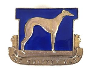 The Whippet Club Art Deco Style pin badge
