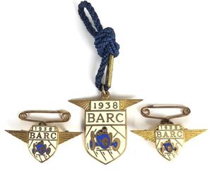 Brooklands Automobile Racing Club BARC 1938 set of badges low …