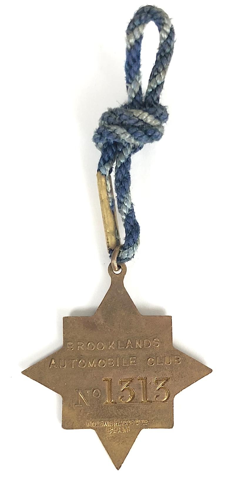 Brooklands Automobile Racing Club 1935 BARC membership badge No 1313 — image 2