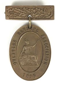 Colonial Nursing Association 1896 bronze nurses hospital badge