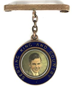 WW2 Serving King and Country photo locket sweetheart brooch