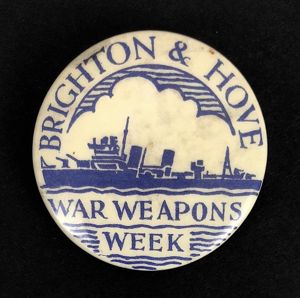 WW2 Brighton & Hove War Weapons Week fundraising badge Sussex