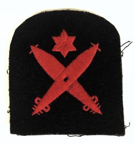 Royal Navy Leading Torpedo Man red embroidered cloth badge c1903 …