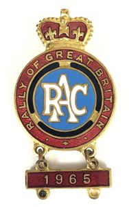 Royal Automobile Club RAC 1965 Rally of Great Britain Badge