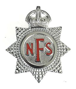 National Fire Service NFS firemans rare die stamped cap badge