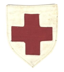WW1 Red Cross Cloth Shield removable uniform badge