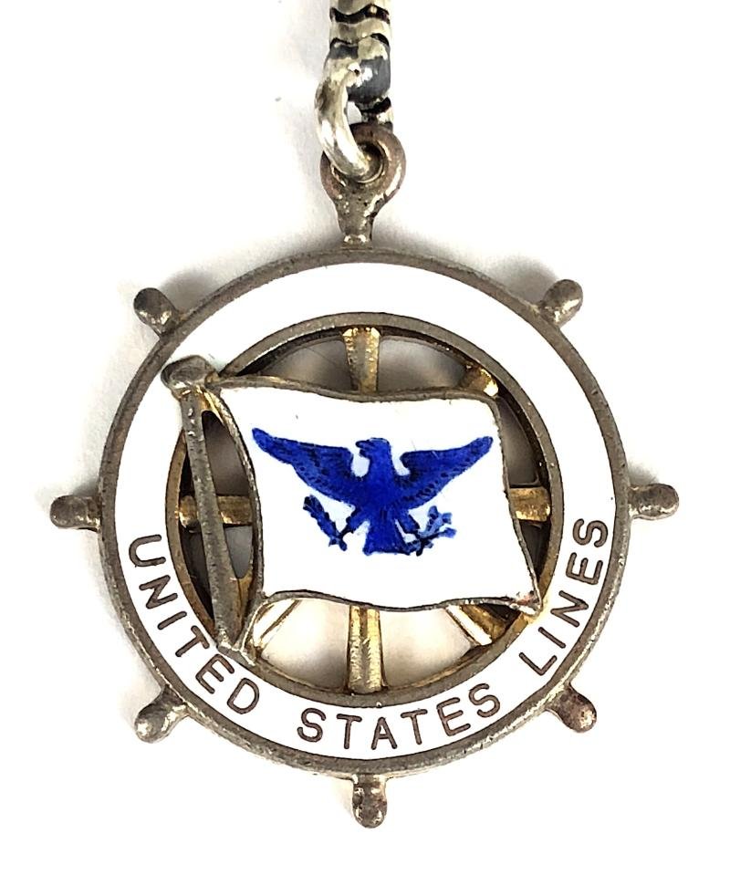 United States Lines House Flag ships wheel badge 1921 -1992 — image 2
