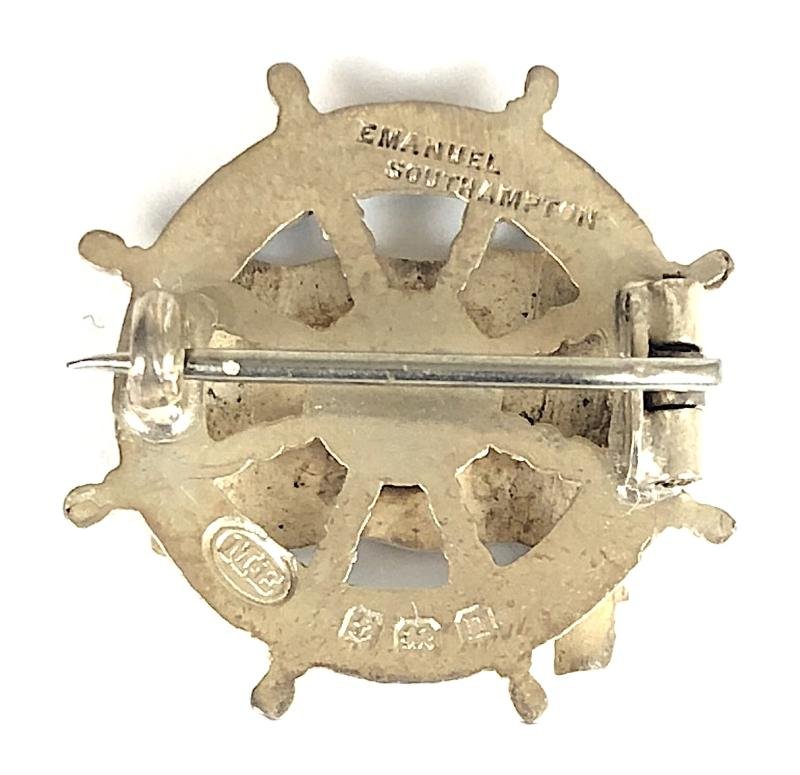 Royal Mail Lines House Flag 1912 silver ships wheel badge by Michael Emanuel Southampton — image 2