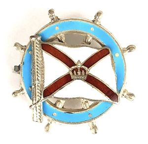 Royal Mail Lines House Flag 1912 silver ships wheel badge …