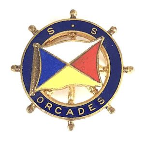 S.S. Orcades P&O shipping line ships wheel badge