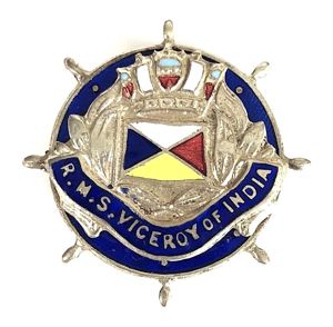 R.M.S. Viceroy of India P&O shipping line ships wheel badge …