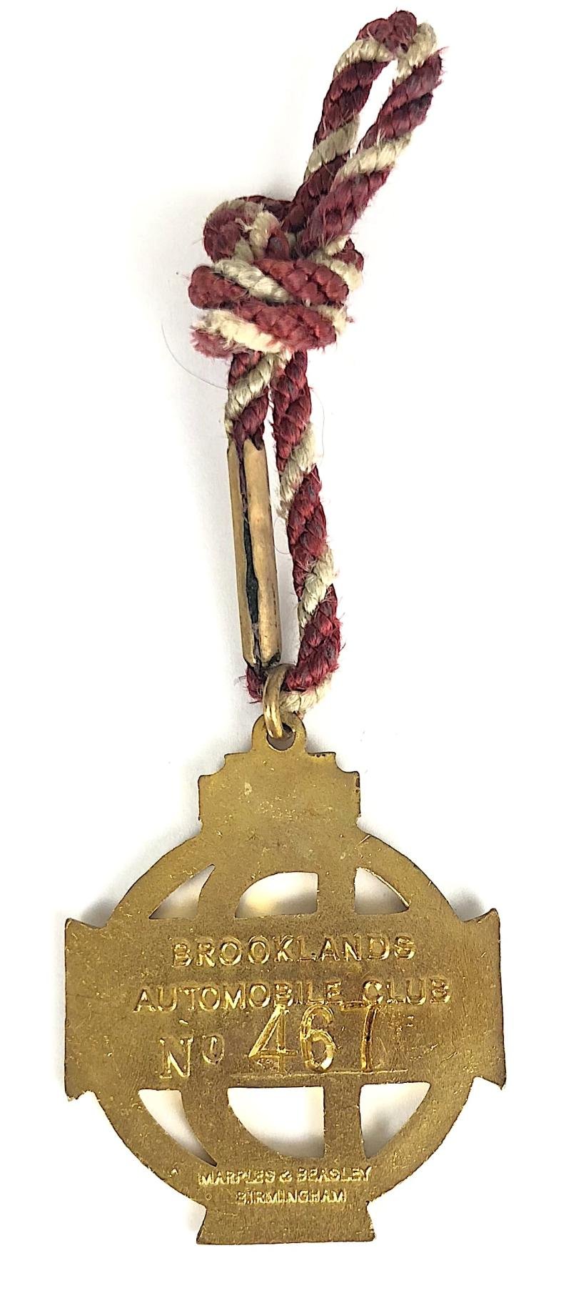 Brooklands Automobile Racing Club 1936 BARC members badge No 467 — image 2