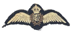 WW2 Royal Air Force pilots wing uniform badge
