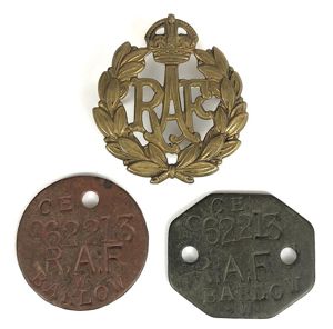 WW2 Royal Air Force identification pair of RAF ID dog …