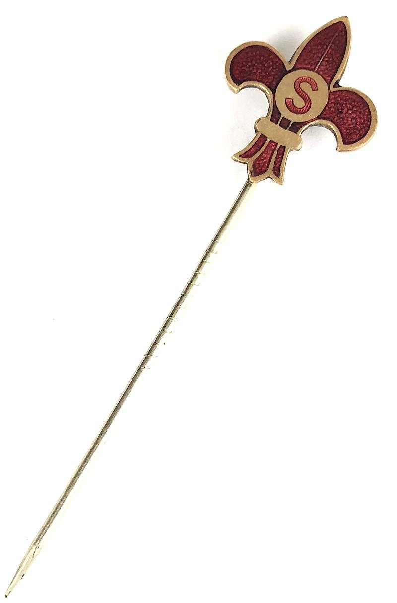 Boy Scouts County Secretary Officer Red Enamel Stick Pin Badge — image 2