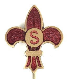 Boy Scouts County Secretary Officer Red Enamel Stick Pin Badge