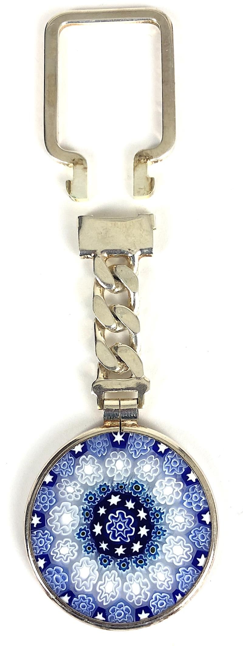 Murano Più Glass silver vintage key fob with case — image 3