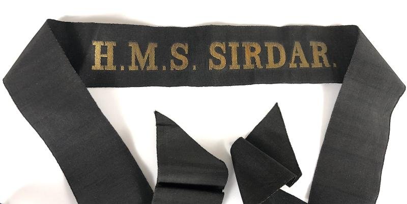 Royal Navy H.M.S. Sirdar cap tally silk ribbon badge 123mm. — image 2