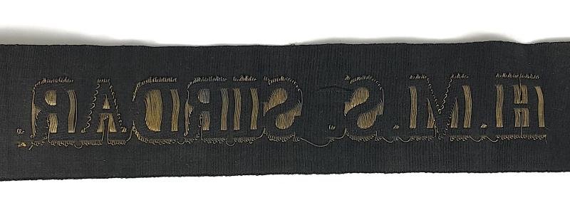 Royal Navy H.M.S. Sirdar cap tally silk ribbon badge 123mm. — image 3