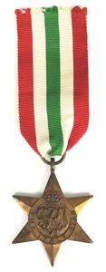 WW2 Italy Star With Original Silk Medal Ribbon