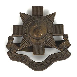 WW1 Women's Volunteer Reserve bronze cap badge by J.R.Gaunt