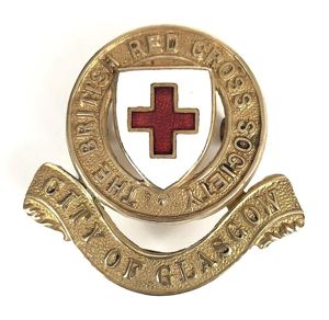 WW1 British Red Cross City of Glasgow Cap Badge
