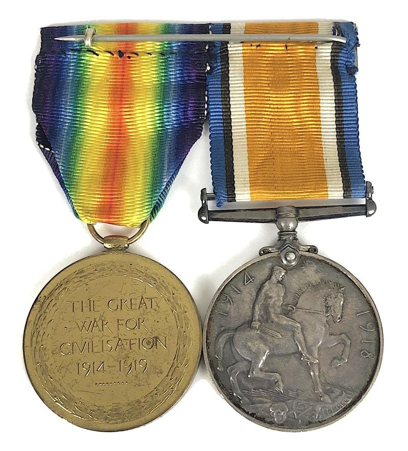WW1 Royal Highlanders Black Watch Medal Pair Scottish Regiment — image 2