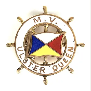 M.V. Ulster Queen P&O Ferries ships wheel pin badge c1967 …