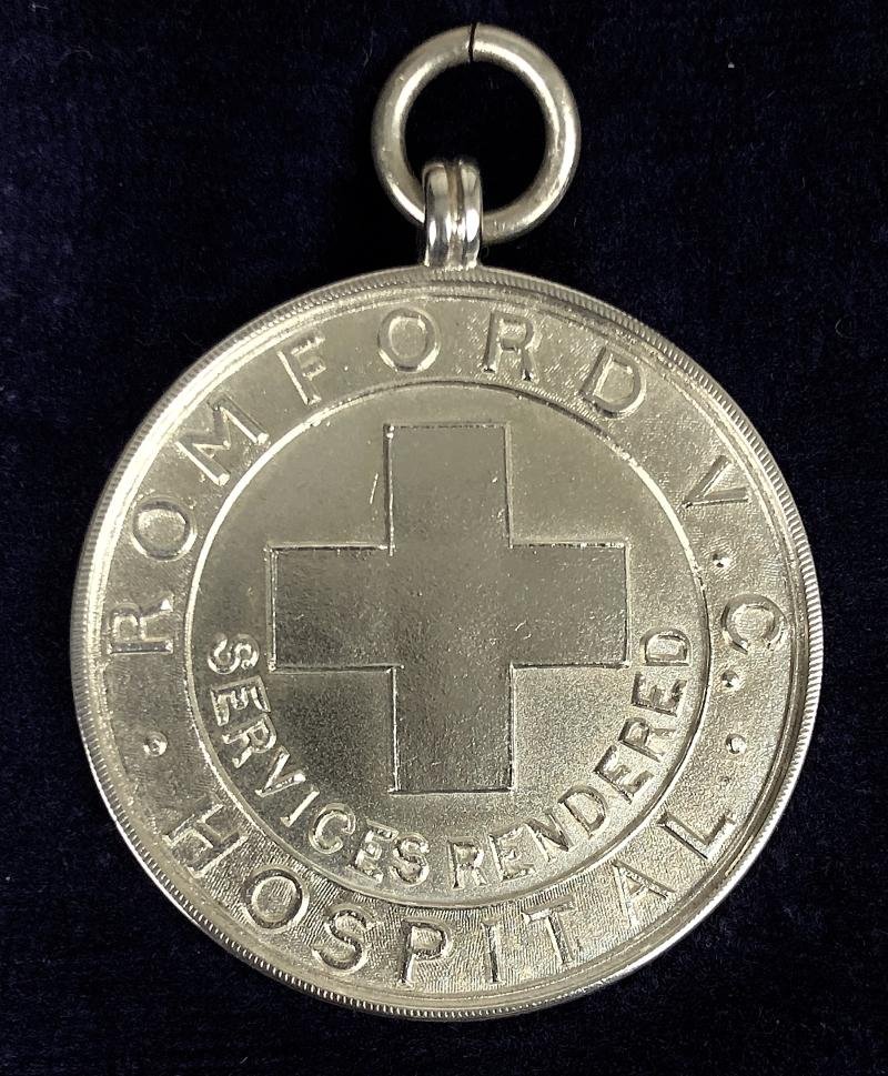 Romford Victoria Cottage Hospital Services Rendered 1928 Silver Medal — image 2