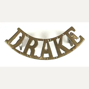WW1 Royal Naval Division RND DRAKE Battalion brass shoulder title …