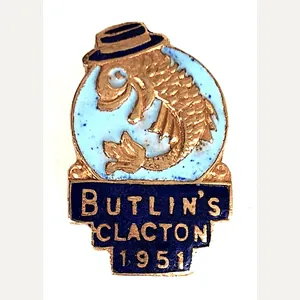 Butlins 1951 Clacton Holiday Camp Leaping Fish Badge