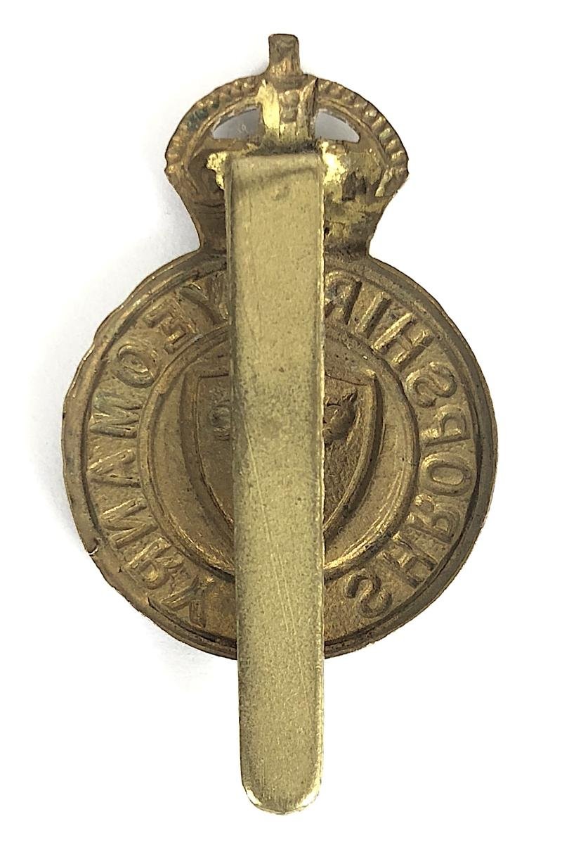 Shropshire Yeomanry All-Brass Cap Badge — image 2
