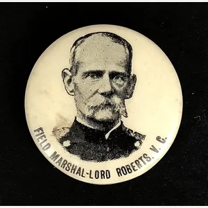 Field Marshal Lord Roberts V.C. Boer War celluloid tin button …