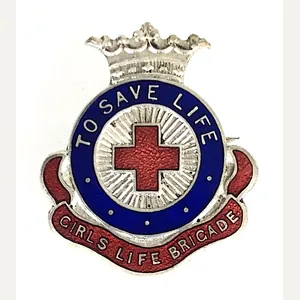 Girls Life Brigade silver plated enamel pin badge