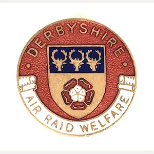 Derbyshire Air Raid Welfare rest centre home front badge