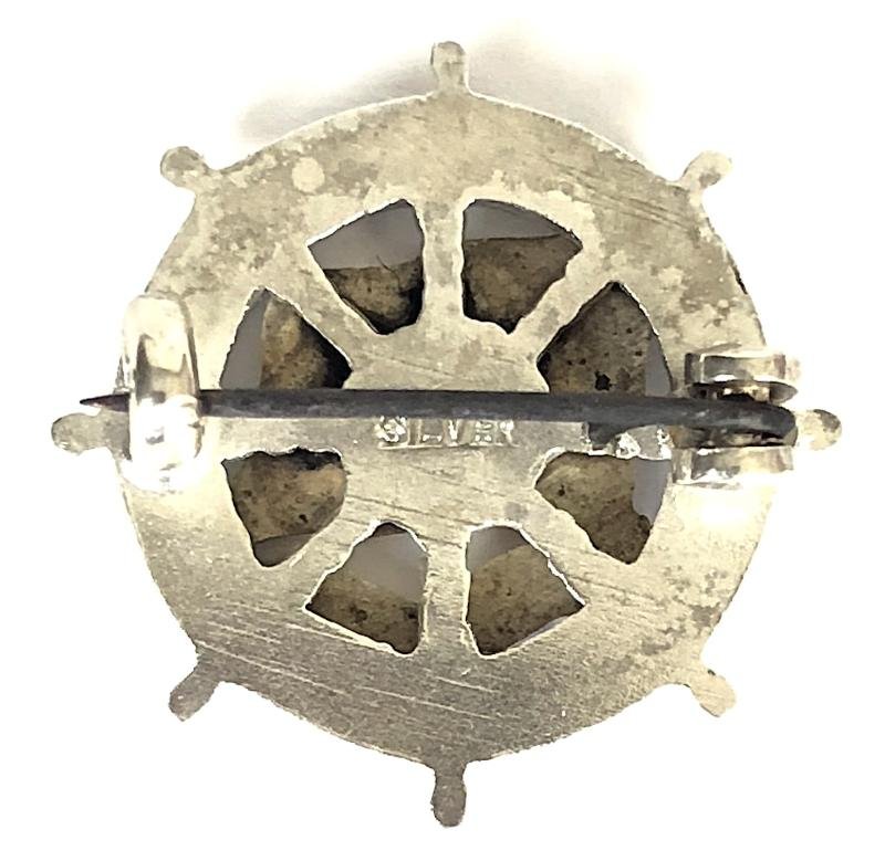 R.M.L. Highland Patriot shipping line silver ships wheel badge 1940 sunk U-38 submarine — image 2