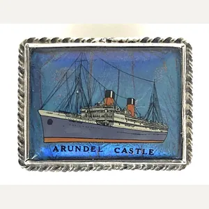 RMS Arundel Castle Union-Castle Shipping Line silver picture badge