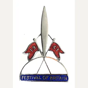 1951 Festival of Britain Skylon souvenir pin badge