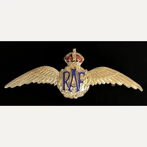 Royal Air Force pilot's wing gilt and enamel RAF sweetheart …