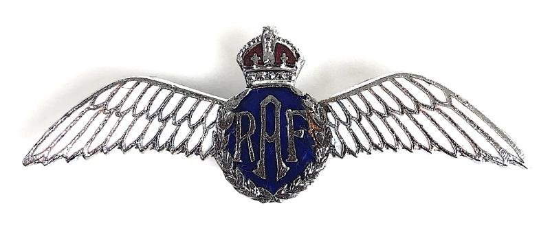 WW2 Royal Air Force Pilot's Wing RAF Enamell Sweetheart pin badge — image 2