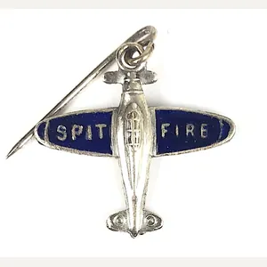 WW2 Spitfire fighter plane enamel fundraising badge