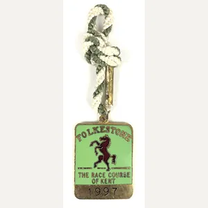 1997 Folkestone Horse Racing Club Badge closed course Kent