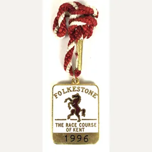 1996 Folkestone Horse Racing Club Badge closed course Kent