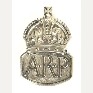 Air Raid Precautions 1939 silver ARP lady warden pin badge