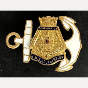 Royal Navy HMS Southampton Ships Crest Anchor Badge