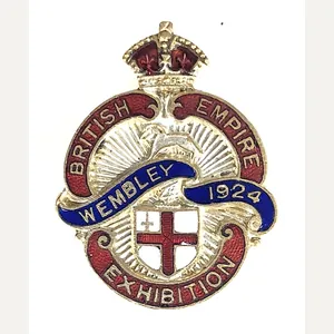 1924 British Empire Exhibition Wembley gilt and enamel souvenir badge